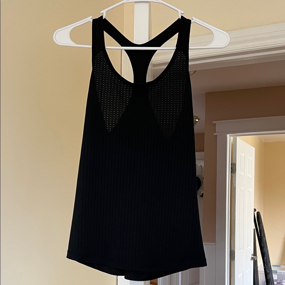Black Racerback Mesh Tank Top - Women